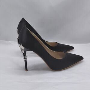 Big Tree Women's High Heel Pumps Size 7.5 Black Formal Party Wedding Shoes